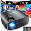 AMEELA 30000 lumens Proiettore 4K, AMEELA videoproiettore con WiFi e Bluetooth, Proiettori 1080P per Home Theater Dolby Audio, 50% Zoom/300 Display compatibile con Fire/TV Stick/Smartphone/PS5