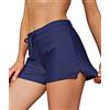 SHEKINI Donna Pantaloncini da Bagno Classico Costume da Bagno Bottoms Regolabile Boxer Taglia Grande Bikini Bottoms（ Blu Scuro, M）