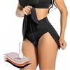 VEINTITRÉS® Gonna da nuoto mestruale per bambina estiva a 4 strati, abito da spiaggia da donna, culotte menstruelle, costume da bagno mestruale, gonna con bikini mestruazioni incorporate, Nero , XS