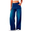 Generico Pantaloni Estivi Donna Leggeri Casual Cargo Jeans Baggy Vita Alta Primavera Elastico Pants Stile Vintage Larghi Streetwear
