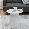 [en.casa] Tavolino da caffè Tavolo Basso con Base a Cono Troncato e Piano Rotondo Tavolino Laterale da Divano 40 x Ø44 cm Bianco