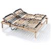 EVERGREENWEB MATERASSI & BEDS Evergreenweb - Rete Elettrica Matrimoniale 140x190 Ortopedica con Alzate Motorizzate Separate Base Letto a Doghe in Legno Rinforzata Piedi Smontabili Pieghevole Regolatori Rigidità Detraibile Offerta
