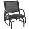 Outsunny Panchina a Dondolo da Giardino a un Posto in Metallo e Tessuto a Rete Traspirante, 66x70x85cm, Nero e Grigio Scuro