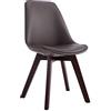 CLP Sedia da Pranzo Manado Scandinava I Sedia Soggiorno Imbottita in Similpelle E Legno di Faggio Alt.47 CM, Colore:Marrone, Colore del Telaio:Noce