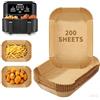 BUCOMTU 200 pezzi Fogli Carta Forno Rettangolare per Friggitrice ad Aria Doppio Cestello,22x14cm Rettangolare Contenitori Fogli Air Fryer Accessori per Ninja AF300EU / AF400EU