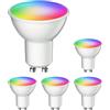 ledscom.de 5x lampadine GU10 LED RGB, PAR16, bianco caldo - bianco freddo (2900-6200 K), 5,5 W, 473lm, 103°, Smart Home, WLAN, Alexa, opaco