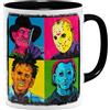 OM3® - Tazza Pop Art Horror | Tazza in ceramica | 11oz 325ml | Stampa su entrambi i lati | Nero