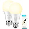GRV 12 W A60 lampadina intelligente con telecomando 2,4 GHz,cambiamento di colore lampadina led, dimmerabile 2700-6500K,1000 LM,base E27, Home Decor,1 telecomando e 2 lampadine