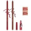 Apooliy Matita labbra opaca,Altamente pigmentato, retrattile,Rossetto nude da portare tutto il giorno con temperino, lip liner marrone impermeabile