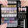Guidre 5600pz (6 Scatole)Strass per Unghie, Fiocchi per Unghie 3D,Charm Unghie Fiocco Cuore d'amore Fiore Ciondoli per Unghie con Perle,Decorazioni per Nail Art con Pinzette e Matita di Cera