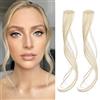 Flufymooz Side Air Bangs, 2 pezzi Clip in pony anteriore clip per capelli a pony, clip con tempie, pony sintetico lungo drago, 30 cm (biondo chiaro)