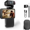 ORDRO M3 Videocamera Tascabile con Touchscreen Ruotabile da 3,5'' e 5K/30fps, 3250mAh a Lunga Durata, Visione Notturna, Time-lapse, Piccola Videocamera per Fotografia, Youtube, Vlogging