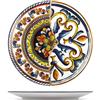 H&H Positano - Set 6 Piatti Piani in Stoneware, Ø 26 cm - Design Mediterraneo con Decoro Maiolica/Mosaico - Resistenti, Colorati, Ideali per Portate Principali