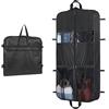 Univivi Grande sacco appendiabiti da uomo, 120 cm, con 5 tasche con chiusura lampo, borsa per abiti corta con maniglia regolabile, da viaggio, impermeabile