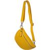 AMBRA Moda AmbraModa GLX10 - Borsa marsupio da donna uomo unisex, borsa a tracolla in vera pelle (Giallo)