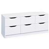 Inter Link - Cassettone - 6 cassetti - Credenza - Buffet - Melamina - Bianco - Cassetti con maniglie incassate - Westphalen 6