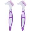 Broshin Spazzolini con Setole Multistrato per Denti Dentiere Protesi e Apparecchi Mobili Confezione da 2 (2 Viola)