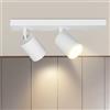 ZMH Plafoniera LED faretto da soffitto bianco: lampada da soffitto GU10 spot 2 fiamme Faretti da soffitto orientabili a 350° lampada da corridoio moderna faretto da parete industriale per soggiorno