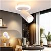 URing Faretti LED Soffitto Orientabili - Faretti da Parete Interno Bianco - Lampadario Soffitto 1 Luci con 1 x 5W GU10 LED, 3000K Bianco Caldo Faretti da Soffitto per Cucina, Camera da Letto, soggiorno