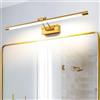 MantoLite Dimmerabile Lampade da Parete per Interni, Specchio da Bagno LED Applique da Parete con Testa Della Lampada Girevole per Camera da letto, 3000K Hotel Restaurant Lampada(1320LM Ottone,60CM)