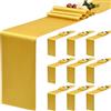 YMHPRIDE Confezione da 10 runner da tavola in raso dorato, 30 x 183 cm, per matrimoni, feste, compleanni, banchetti