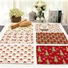 JameStyle26 - Set di 6 tovagliette all'americana con motivo natalizio, in cotone e lino, 43x33 cm, Natale., 43 x 33 cm
