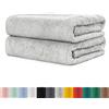 BaSaTex Set di 2 asciugamani in spugna, 80 x 200 cm, 100% cotone, 2 asciugamani da sauna, telo mare XXL, grigio