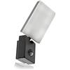 HUBER Lampada da parete a LED con sensore di movimento, 140°, 10 W, 800 lm, IP54, lampada da esterno con sensore di movimento, lampada da parete interna, orientabile, girevole, antracite