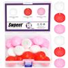 Swpeet 18 pezzi 3,8 cm candele galleggianti bianche/rosa/rosse non profumate, candele a disco bianco galleggianti senza gocciolamenti, cera di paraffina arrotolata a mano, stoppini in cotone per