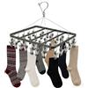 Trrcylp Stendibiancheria in Metallo con 36 Clip, Gancio Antivento, Clip Pieghevole per Bucato per Calzini, Reggiseni, Biancheria Intima (Nero)