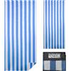 Vorvowry Telo Mare Grande Microfibra Uomo Donna Leggero Asciugatura Rapida Asciugamano Mare Telo Spiaggia Antisabbia con Borsa in Rete 80×180cm Strisce Blu 1PC