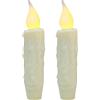 CVHOMEDECO. Candele in vera cera temperate a mano, a batteria, con timer LED, decorazione rustica primitiva, 12 cm, avorio, 2 pezzi in una confezione.