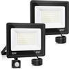 YZYFACAI Faretto Led da Esterno Con Sensore di Movimento 50W 2Pcs，Impermeabile IP67 5000LM 7000K LED Faretto Led da Esterno Bianca Fredda， Illuminazione da Parete per Esterni per Giardino, Patio