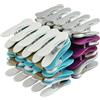 LAGUELLE de qualité LAGUELLE | 40 Mollette con Clip ANTISCIVOLO | Produzione Francese - Resistenti e Sicure - Colori: Grigio, Bianco, Blu, Viola