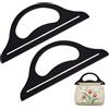 PH PandaHall Manici per Borsa Neri 30 cm Manici per Borsa in Legno Manici per Borsa A Forma di D Sostituzione Borse Fatte A Mano Maniglie per Borse Creazione di Borse