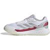 adidas Courtquick W Padel, Scarpe Donna, Cloud White/Silver Metallic/Lucid Pink, 44 EU