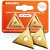 Gakago Lame di Ricambio per Raschietto Triangolari 25 mm (Set 2 Pezzi) - Lama Raschietto in Carburo di Tungsteno per Legno, Metallo, Cemento e Pietra - Cambio Rapido con Vite di Sicurezza