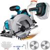 JUDANNA Sega circolare a batteria per Makita 18 V al litio, mini sega circolare a mano senza spazzole con 2 lame, mini sega circolare per tagliare piastrelle e legno (140 mm)