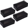 SKIR'CO (4 pz) tappi per pali di recinzione, tappi rettangolari in plastica 40 x 80 mm, coperture per pali di recinzione, nero RAL 9005 colore