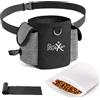 Playexen Borsa Porta Premietti per Cani Sacchetto Cane Set di Contenitore Crocchette con Sac Interno Silicone&Sacchetti Cane Cacca Dispenser&Pratica Cintura Regolabile Sacchetti per Addestramento Cane