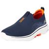 Skechers Go Walk 7, Sneaker Uomo, Tessuto Blu Navy e Arancione, 42 EU