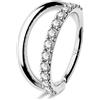 OUFER 20G Piercing Naso Aperto Anello Naso Oro Massiccio 9k Trasparente CZ Oro Bianco Piercing Nostril 8 mm Orecchini Helix Conch Hoop Gioielli Per Il Gorpo