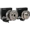 RIDEX 3405B1692 Kit dischi e pastiglie Assale posteriore & Assale anteriore senza mozzo portaruota pieno & ventilazione interna