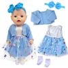 Xerteam Vestiti per Bambole da 14-18 Pollici, 4 Pezzi di Vestiti per Bambole Dolci Cappotto Blu Gonna in Garza Cerchietto Fiocco a Farfalla Calzini Vestiti per Bambole Abiti Accessori Regali di Compleanno
