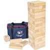 JacJoe All Pro Torre di tamburo Jumbo in legno con dadi e borsa per il trasporto, classici giochi impilabili, 54 pezzi, mattoncini da costruzione per interni ed esterni (impilabili da 60 cm a 150 cm)