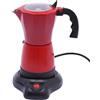unkonwcy Macchina da Caffè Espresso Italiana Con Base - Caffettiera Elettrica Filtro 300ML 6 Tazze (Rosso)