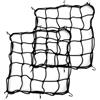Dakexiong Rete da carico per moto, 2 pezzi, 40 x 40 cm, con 6 ganci regolabili, resistente, rete elastica per casco, moto, bicicletta, rete elastica per riporre oggetti,Nero