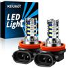 Keiurot, lampadine LED per moto con attacco H11, H8, H9, H16, 9005, 6500K, 30SMD, 2016 LED, a punte bianche, sostituzione delle lampadine alogene, confezione da 2