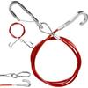 Your Day Mate Cavo di sicurezza per rimorchi, 2 set, cavo d'acciaio da 1 metro x Ø 2,5 mm con moschettone e gancio di chiusura, carico di rottura 250 kg, in rosso, per tutti i tipi di rimorchi e caravan frenati