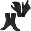 AOOSA Guanti da Muta Termica, 3mm Guanti in Neoprene Elastico, Immersione con Polso Elastico e Particelle Antiscivolo, per Immersioni, Kayak, Surf, Inverno,Canoa,Kayak (Nero, M)